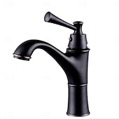 baratos Torneiras de Lavatório de Casa de Banho-Torneira pia do banheiro - Cascata Galvanizar Conjunto Central Monocomando e Uma AberturaBath Taps