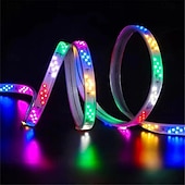 お買い得  防水ストリップライト-LED ストリップ ロープ ライト RGB 馬のランニング レース LED ストリップ ライト フレキシブル ピクセル 防水 フロー チェイス リボン テープ 屋外 EU プラグ ストリップ ライト AC220V