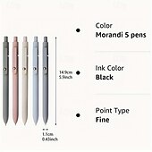 cheap Pens &amp; Pencils-Premium Retractable Color Gel Pens Quick Dry Ink Fine Point 0.5mm Smooth Writing School Office Supplies 5pcs