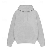 cheap Basic Hoodies-Men&#039;s Hoodie Black White Pink Light Grey Dark Gray Hooded Plain Pocket Sports &amp; Outdoor Daily Holiday Streetwear Basic Casual Spring &amp;  Fall Clothing Apparel Hoodies Sweatshirts
