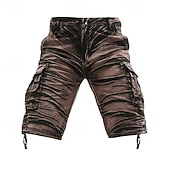 abordables Clásico-Hombre Pantalones cortos tácticos Pantalón Corto Cargo Pantalón corto Botones Multi bolsillo Plano Listo para vestir Longitud de la rodilla Exterior Diario Acampada y Senderismo Moda Clásico Negro