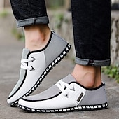 preiswerte Herrenpantoletten &amp; -slipper-schwarz-weiße gewebte Slip-On-Freizeitschuhe für Herren für Komfort und Stil