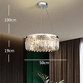 cheap Chandeliers-Chandelier LED 50/80cm Crystal Ceiling Light Circle Design Unique Design Flush Mount Lights Stainless Steel LED Nordic Style 110-240V