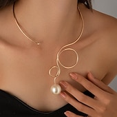 abordables Colliers-Collier Pendentif Imitation Perle Femme Elégant Mode Artistique Perles Mariage Irrégulier Colliers Tendance Pour Mariage Soirée Fête scolaire