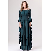 levne Šaty-Retro Středověké Renesanční Šaty Šaty inspirované Regency Ren Faire Viking Elfí Dámské Keltské Fantazie Plesová maškaráda Večírek Dospělí Šaty