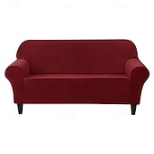 baratos Cobertura de Sofa-capa completa de veludo para sofá capa de sofá pelúcia e extensível tecido macio e durável com tudo incluído - fácil de instalar limpo - perfeito para proteger e melhorar seu sofá