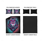 cheap Duvet Cover Sets-Cyberpunk Style Sci-Fi Animal Duvet Cover Set Includes Duvet Cover and Pillowcases Futuristic and Vibrant Design Soft and Durable Fabric Perfect for Adding an Edgy Touch to Your Bedroom Decor