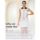 economico Abiti da golf-Per donna vestito da golf Bianco Senza maniche Vestiti Abbigliamento da golf da donna Abbigliamento Abiti Abbigliamento