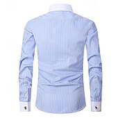 cheap Men&#039;s Non Iron Shirts-Men&#039;s Shirt Dress Shirt Collared Shirt Button Up Shirt Color Block Wedding Party Black Light Purple Dark Blue Light Sky Blue Long Sleeve Lapel Spring &amp;  Fall Clothing Apparel