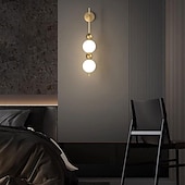 billige Vegglamper for innendørsbruk-led innendørs vegglamper varm hvit 65/72cm 1/2-lys kobber midten av århundret moderne langvegglys bar globus veggmontert lampe gårdshus ball lineær lysarmatur for stue soverom hotell korridor gang