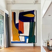 Χαμηλού Κόστους Πίνακες Τοπίων-χειροποίητη ελαιογραφία καμβάς τοίχος διακόσμηση αφηρημένη ζωγραφική μαχαίρι τοπίο μπλε για διακόσμηση σπιτιού τυλιγμένη άτονη ζωγραφική χωρίς πλαίσιο