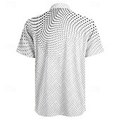 tanie Geometryczny wzór-Męskie Geometryczny Gradient Wzór geometryczny Zapinana na guziki koszula Drukowane koszule Krótki rękaw Codzienny Urlop Dom Codzienny Lato Wieczorne Nadruk Przycisk w dół Czarny Biały