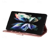 Недорогие Чехлы для Samsung-телефон Кейс для Назначение SSamsung Galaxy Z-сгиб 6 Z Fold 5 Z Fold 4 Z Fold 3 Кошелек для карт Магнитный Молния с ремешком на запястье Ретро ПК Кожа PU