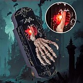 お買い得  ハロウィンの小道具の照明-ハロウィーンの悪魔の手が光り輝き、面白いドアロックを話すクリエイティブなホームデコレーションライト AAA電池駆動 1個