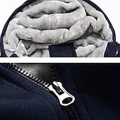 Недорогие мужские базовые толстовки-Муж. Толстовка с капюшоном на молнии Балахон на молнии Флисовая жилетка Черный Синий Светло-серый Темно-серый Капюшон Контрастных цветов Застегнуться Пэчворк Карман