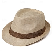olcso Fedora kalap-Férfi Kentucky Derby Hat Szalmakalap Keménykalap Fekete Sötétszürke ágynemű Divat Alkalmi Utca Napi Színes Fényvédő Légáteresztő