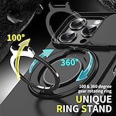 cheap iPhone Cases-Phone Case For iPhone 16 Pro Max Plus iPhone 15 14 Pro Max Plus iPhone 13 12 11 Pro Max Back Cover Ring Holder Shockproof PC
