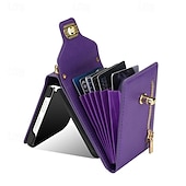 cheap Samsung Cases-Phone Case For Samsung Galaxy Z Flip 6 Z Flip 5 Z Flip 4 Z Flip 3 Flip Cover Zipper with Lanyard Card Slot Retro PC PU Leather