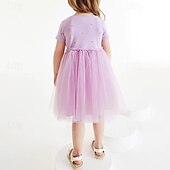 preiswerte Partykleider-Mädchen&#039; 3D Regenbogen Kleid Kurzarm Sommer Urlaub Täglich Festtage Prinzessin Schön Süß kinderkleidung 4-7 Jahre Casual kleid A Linie Kleid Knielang Regular Fit