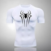 cheap Running Tee &amp; Tank Tops-Men&#039;s Compression Shirt Athletic Shirt Gym Shirt Fitness Shirt Short Sleeve Tee Tshirt Casual Athleisure Breathable Quick Dry Soft Fitness Gym Workout Running Sportswear Activewear Black White Red