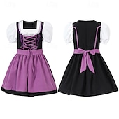 cheap Kids-Halloween Oktoberfest Dress Dirndl Trachtenkleider Oktoberfest / Beer Bavarian Wiesn Wiesn Girls' Traditional Style Cloth