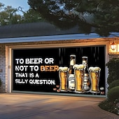 cheap Garage &amp; Door Banners-Outdoor Garage Door Cover Banner Beer Vintage Slogan Farmhouse Large Backdrop Decoration for Holiday Outdoor Garage Door Home Wall Decorations