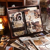cheap Stickers-Vintage Scrapbook Kit with Journaling Supplies and Stationery Create with Aesthetic Journal and Scrapbooking 346pcs