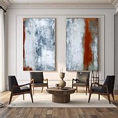 cheap Still Life Paintings-Handmade Abstract Painting Brown White Oil painting handmade Abstract Painting Painting On Canvas hand painted mordern abstract  Texture Painting for Living Room or Kitchen wall decoration