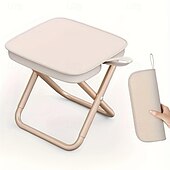 cheap Camping Furniture-Compact Square Iron Folding Stool Collapsible Stool Adjustable Zipper Portable, Lightweight, and Durable for Outdoor Camping, Fishing, and Backpacking - Easy to Carry and Store