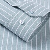 billiga Button Down-skjortor för män-Herr Skjorta Knapp upp skjorta Rand Bröllop Fest Svart Rosa Blå Ljus Himmelsblå Långärmad Kavajslag Vår &amp; Höst Kläder Framficka