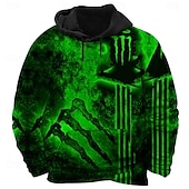 abordables Gothique &amp; Crâne-Homme Graphique Horreur gothique Sweat à capuche Sweats à capuche Sweatshirt Frais manche longue À capuche Rouge Violet Vert Automne Hiver Designer S M L XL 2XL 3XL
