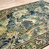 billige Jacquard vevde gobeliner-jacquard vevd billedvev gobelin aubusson veggkunst hengende stor billedvev reproduksjon vevstol bomullsvev kongelig hageblomster belgisk billedvev (uten dusker og stang)