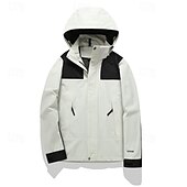 abordables Softshell, polares y chaquetas de montaña-Hombre Chaqueta Softshell Chaqueta para senderismo Al aire libre Bloque de color Resistente al Viento Resistente al Agua Chaqueta cortavientos Viaje Negro Marfil Verde Gris