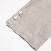 billiga Herrarnas Elite Ytterkläder-Herr Kavajjacka Bröllop Fest Ledigt Elegant Semester Sommar Vår Linne Ensfärgat Enkelknäppt med Två Knapphål Blazer Blå Beige