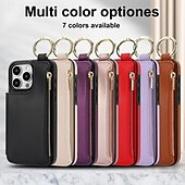 cheap iPhone Cases-Phone Case For iPhone 16 iPhone 15 Pro Max Plus iPhone 14 13 12 11 Pro Max Plus Mini SE Back Cover with Stand Holder Card Slot Ring Buckle Retro PC PU Leather