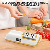 cheap Kitchen Appliances-Knife Sharpener Professional 2-Stage Electric Knife Sharpener Quick Sharpening and Polishing Function for Kitchen Knives