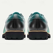 billiga Premium sneakers i läder-gröna vävda lädersneakers för män med snörningsdesign - snygga och bekväma för vardagskläder