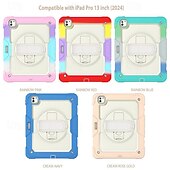 cheap iPad case-Tablet Case Cover For Apple iPad Air 11&quot;(2024) iPad Air 13&quot;(2024) iPad Pro 11&quot;(2024) iPad Pro 13&quot;(2024) Portable Handle Pencil Holder Camouflage Armor PC Silicone