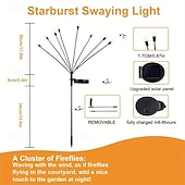 cheap Pathway Lights &amp; Lanterns-2pcs Solar Swaying Firefly Lights Purple Orange Light Outdoor Solar  Ground Pathway light with 8 Heads for Halloween Outdoor Courtyard Halloween Decorations