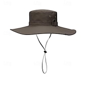 baratos Toucas para o exterior-Unisexo Chapéu de Sol Chapéu Balde Chapéu boonie Prova-de-Água Proteção UV para Pesca Praia Campismo / Escursão / Espeleologismo Côr Sólida Poliéster Verão Primavera