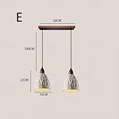 abordables Éclairages pour îlot-Lampe suspendue LED en bois de ciment, source de lumière 3 couleurs, 16/20/50/70 cm, 1/2/3 lumières, luminaire suspendu en béton industriel moderne et élégant, style wabi-sabi japonais, dôme en ciment