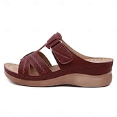 billiga Avslappnade sandaler-svarta slip-on-sandaler för kvinnor med utskuren design och bekväm sula för sommar- och fritidskläder