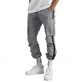 cheap Cargo Pants-Men&#039;s Cargo Pants Cargo Trousers Drawstring Elastic Waist Multi Pocket Stripe Wearable Outdoor Daily Camping &amp; Hiking Fashion Classic Black White