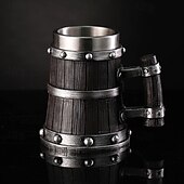 cheap Medieval-1pc Antique Viking Beer Mug - Wooden Barrel Cup with Stainless Steel Liner - Perfect Gift for Beer Lovers
