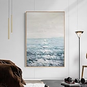 Недорогие Пейзажи-ручная работа картина маслом холст стены искусства украшения абстрактный океан морская волна пейзаж для домашнего декора свернутая бескаркасная нерастянутая картина