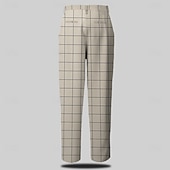 billiga Smal-Herr Rutig Kostymbyxor Medium Midja Business Casual Formell Vardag Dragkedja Ficka Sommar Vår Höst 3D-tryck Brun Grå
