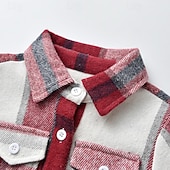 abordables Camisetas y camisas-Chico 3D Plaid Camisas Manga Larga Otoño Invierno Moda Básico Niños 4-12 años Diseño Exterior Casual Diario Ajuste regular