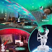 abordables luces del proyector galaxia estrella-astronauta galaxia proyector luz de noche con altavoz bluetooth temporizador remoto 360 ajustable océano proyector luz de noche para dormitorio estrellas proyector para techo decoración de la