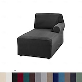 baratos Cobertura de Sofa-capa de chaise lounge capas de cadeira elásticas de luxo para sala de estar capa de chaise lounge com braço duplo capa de chaise lounge para quarto chaise tecido jacquard macio lavável à máquina