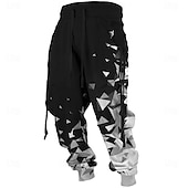 preiswerte Sweatpants-Herren Graphic Jogginghose Trainingshose Jogginghose Jogger Mittlere Taillenlinie Brautkleider schlicht Outdoor 3D-Druck Herbst Winter Schwarz